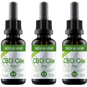 Wedihemp MediHemp CBD Olie Puur 2,5% CBD Voordeelpakket 3x 30ml Wedihemp