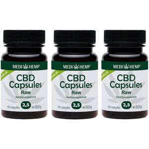 Wedihemp MediHemp CBD Olie Raw Capsules 2,5% CBD Voordeelpakket 3x 60 Stuks Wedihemp