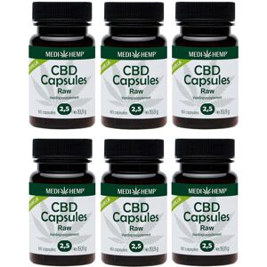 Wedihemp MediHemp CBD Olie Raw Capsules 2,5% CBD Voordeelpakket 6x 60 Stuks Wedihemp