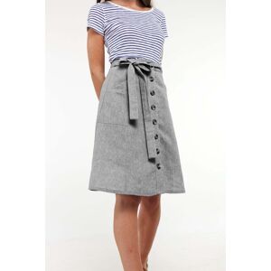 Hemp Hoodlamb / Hemp Tailor Hemp Hoodlamb Hennep Rok Mid Lenght Button Skirt Zwart maat XS XS Hemp Hoodlamb / Hemp Tailor