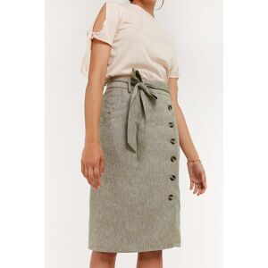 Hemp Hoodlamb / Hemp Tailor Hemp Hoodlamb Hennep Rok Side Button Down Skirt Olijfgroen maat XS of S S Hemp Hoodlamb / Hemp Tailor