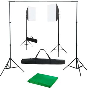 vidaXL Fotostudioset met softboxlampen en achtergrond vidaXL