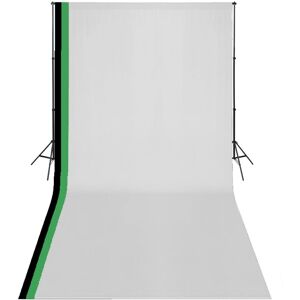 vidaXL Fotostudioset met 3 katoenen achtergronden en frame 3x6 m vidaXL