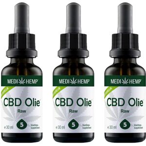 Wedihemp MediHemp CBD Olie Raw Voordeelpakket 5% CBD 3x 30ml Wedihemp